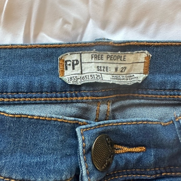 Free People Dark Blue Skinny Jeans - Picture 2 of 6